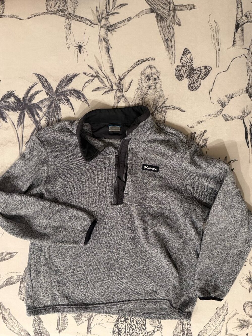 Columbia Men's Sweater Weather Half Zip Pullover Grey Knit Fleece